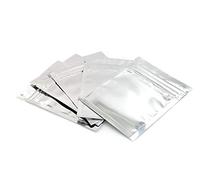 100 bolsas de papel de aluminio mylar con cierre de cremallera, bolsa de muestra, autoadhesiva, doble cara, bolsas planas con cierre de cremallera, sellador de almacenamiento de grado alimenticio
