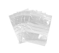 100 Bolsas de plástico de 6 x 8 cm, Auto-Cierre Zip con Zona de Escritura, 3 Bandas Blancas para Escribir, aptas para Alimentos. (Disponible en paq de 100 y 1.000 uds) (Autocierre Bandas 6x8)