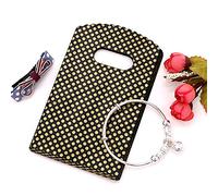 100 bolsas de plástico de lunares dorados, bolsas de compra, bolsas de regalo, pequeñas bolsas de regalo con asas troqueladas para orejas, joyas de 8,9 x 15 cm (más patrones disponibles)