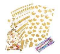 100 bolsas de regalo de celofán de celofán de 7 x 12 pulgadas, bolsas de regalo de fiesta, bolsas transparentes de plástico para galletas, bolsas de almacenamiento de golosinas de polietileno con
