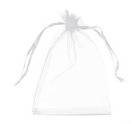 100 bolsas de regalo de organza blanca, cierre de cordón versátil, para regalos, relojes, cadenas, pulseras, piedras, manualidades, joyas, fiestas (13 x 18 cm)