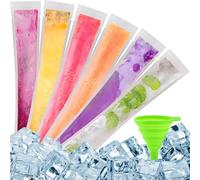 100 bolsas desechables para paletas de hielo con embudo, bolsas de molde sin BPA, bolsas de paletas para hacer paletas de bricolaje, bolsas de molde de paletas para yogur, jugo, helado