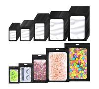 100 bolsas planas con cierre hermético for sales de baño, cosméticos Mylar gruesas y transparentes un solo lado(Color10)