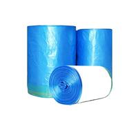 100 Bolsas Plástico de Basura Azules Extra Fuertes con Cierre de Corbata, Bolsas de Basura Antigoteo para Uso Comercial, Hogar
