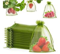 100 Bolsas Protectoras De Frutas, Color Verde Militar, for Frutas Y Verduras, Bolsas Reutilizables De Organza for Árboles, Fresas, Ciruelas Y Protección contra Insectos(30x40cm)