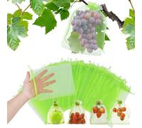 100 Bolsas Protectoras Para Uvas, 15 x 10 CM, Con Cordón, Para Frutas, Frutas, Bolsas De Protección Para Frutas, Bolsas De Malla Para Jardín, Avispas, Pájaros, Caracoles, Moscas De Vinagre De Cereza Y