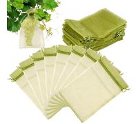 100 bolsas protectoras para uvas, con cordón, transpirables, reutilizables, para proteger uvas, mangos, manzanas, granadas, melocotones (30 x 20 cm)