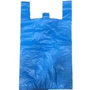100 Bolsas SEDISAC de Plastico Camiseta Asas Azul 60x70cm 0,025mm galga 100 100uds PE 100% Reciclado RD293/2018 Contribución al Scrap RD 1055/2022 ENV/2025/54349 con 0,003 €/Pack