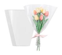 100 bolsas transparentes para embalaje de flores, adecuadas para floristerías y centros comerciales (15 x 12)