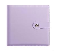 100 bolsillos, 25 hojas, libro de almacenamiento de billetes de doble cara para sellos, boletos, postales, coleccionistas, aficionados, organizador de álbumes de plástico transparente (morado)