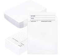 100 bolsillos y tarjetas para biblioteca, tarjetas de salida y sobres de libros para escuela, oficina y biblioteca pública