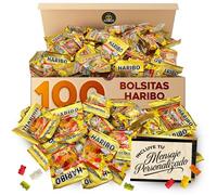 100 Bolsitas de Ositos HARIBO ORO (1 Kg en Total) · Mini Packs Individuales de 10 g · Incluye Tarjeta Personalizable Cia&Co · Ideal para Cumpleaños, Halloween, Fiestas Infantiles y Regalos de Empresa