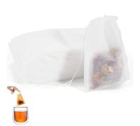 100 Bolsos de Té Desechables, 7 x 9 cm Filtros de Té Desechables con Cuerda de Extracción, 100 Bolsos de Té Vacíos, Filtros de Té Sazonados, Especias, Vainilla, Lavanda, Café