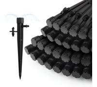 100 boquillas de riego por goteo, 1/4 pulgadas universal 360° ajustables con conector, cabezal de aspersor de agua de círculo completo, apto para sistema de riego de manguera de 1/4" (4-7 mm)