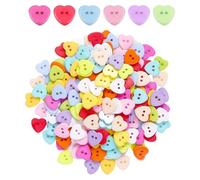 100 botones de amor de doble agujero, botones de costura para chaleco de punto, botones para bebé, botones para accesorios de ropa, botones de diferentes colores, para coser y coser