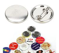 100 Botones de Insignia en, Emblema de Insignia de Seguridad Redondo con Superficie de Impresión Lisa, Botón de Insignia de Hojalata para Bricolaje para (Insignias de metal de