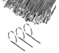 100 bridas de acero inoxidable 304 de 6 pulgadas con cierre automático con diseño de ventilación de metal envuelto para uso industrial y exterior resistente