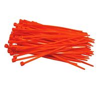 100 bridas de color naranja, 200 mm x 2,5 mm, calidad artesanal, cable ties corto, 8,1 kg fuerza de tracción