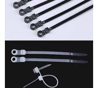 100 bridas de nailon con montaje de agujero de tornillo para una fijación segura, paquete de bridas de bloqueo automático para administrar y organizar sistemas de cableado (negro)