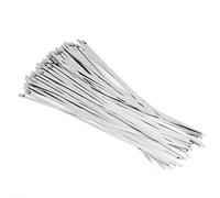 100 bridas para cables de acero inoxidable 304, bridas para cables de metal con cabeza autoblocante marina para tuberías exteriores, automóviles, reparación de cercas, 11,8 x 0,2