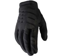 100% Brisker Guantes de bicicleta para jóvenes, negro, Talla M