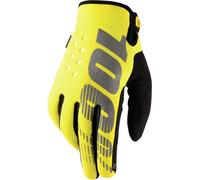 100% Brisker Guantes de Motocross, amarillo/negro, Talla 2XL