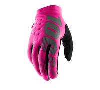 100% BRISKER Guantes de motocross y bicicleta de montaρa para mujer - Equipo de protecciσn para carreras MTB y MX (XL - NEON PINK/NEGRO)