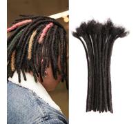 100% cabello humano rizado afro hecho a mano, extensión de rasta, extensión de cabello humano, gancho de rasta, trenzado de cabello 0.6cm 14Pulgadas 60 Locs