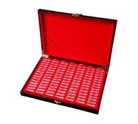 100 cajas de almacenamiento de monedas de madera, cápsulas conmemorativas para uso coleccionable