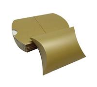 100 cajas de almohada de papel kraft, mini cajas de regalo, cajas de regalo pequeñas, cajas de regalo para fiestas, tarjetas de regalo para bodas, cumpleaños, color dorado