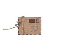100 cajas de regalo de papel kraft vintage con temática de viaje, avión, correo aéreo, cajas de embalaje de regalo, recuerdos de boda (con avión)