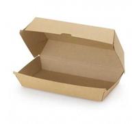 100 cajas de sándwich de cartón kraft marrón de gran tamaño 23 x 11,5 x 7,5 cm, envases para alimentos para kebabs paninis y otros sándwiches fríos y calientes