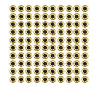 100 calcomanías 3D de ojos de señuelo de pesca para atar moscas, calcomanías de ojo de pez con efectos realistas de reflexión y refracción, accesorios de señuelo de goma en amarillo, rojo, plateado