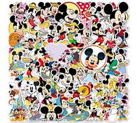 100 calcomanías de Mickey y Minnie Mouse para niños, calcomanías de vinilo impermeables para fiestas para botellas de agua, tazas, cuaderno de recortes, monopatín, decoración de pared de dormitorio
