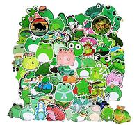 100 calcomanías de rana, calcomanías de rana, lindas calcomanías para computadora portátil, calcomanías decorativas impermeables para computadora, equipaje, guitarra, monopatín, lindas cosas de rana