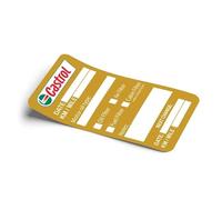 100 calcomanías de recordatorio de mantenimiento automático de cambio de aceite, resistentes al agua y al desgarro, cada una mide 85 mm x 50 mm.