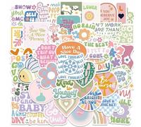 100 calcomanías motivacionales rosas de vinilo impermeables, calcomanías danesas pastel, bonitas calcomanías estéticas coloridas para laptop, manualidades, teléfono, equipaje