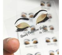 100 calcomanías transparentes personalizadas, calcomanías para pestañas, logotipo, paquete de pestañas, tubos de brillo de labios, visón, cosméticos (5 x 10 cm)