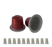 100 cápsulas de café desechables de café vacías de aluminio con tapas, herramienta para hacer café, cápsulas reutilizables de papel de aluminio, una sola porción