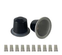 100 cápsulas de café desechables de café vacías de aluminio con tapas, herramienta para hacer café, cápsulas reutilizables de papel de aluminio, una sola porción