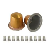 100 cápsulas de café desechables de café vacías de aluminio con tapas, herramienta para hacer café, cápsulas reutilizables de papel de aluminio, una sola porción