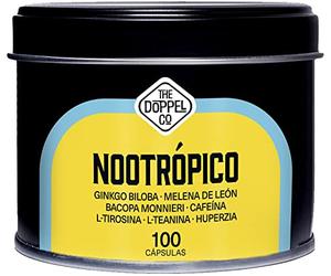 100 Cápsulas de Nootrópico Natural - 800 mg - Memoria, Concentración, Energía - Ginkgo Biloba, Melena de Leon, Cafeina, Bacopa Monnieri, Tirosina, Teanina, Huperzia