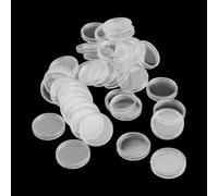 100 cápsulas de plástico para monedas diseñadas para monedas de 22 mm con apertura para ayudar en la gestión y conservación de juegos de monedas