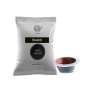 100 Cápsulas Lollo, mezcla negra, compatibles con Bialetti Mokespresso, 100 unidades