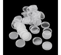100 cápsulas redondas de plástico transparente de 22 mm de diámetro con diseño de apertura de media luna para coleccionistas de monedas y protección
