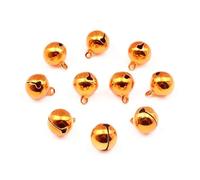 100 cascabeles de cobre mate, cuentas sueltas, for bodas, fiestas, Navidad, decoración, colgantes, pendientes, accesorios hechos a mano Para Casamento Navidad(Yellow)