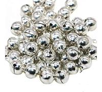 100 cascabeles de Metal Plateado,cascabeles de Hierro con Ojal,decoración de Navidad,Boda,Colgante para Manualidades,fabricación de Joyas,Mascotas,Campanas de Viento,decoración de Navidad,10 mm