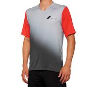 100% Celium Jersey de bicicleta de manga corta, gris/rojo, Talla M