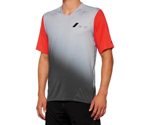 100% Celium Jersey de bicicleta de manga corta, gris-rojo, tamaño M para Hombres