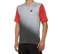 100% Celium Jersey de bicicleta de manga corta, gris-rojo, tamaño S para Hombres